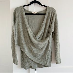 Olive Wrap Top